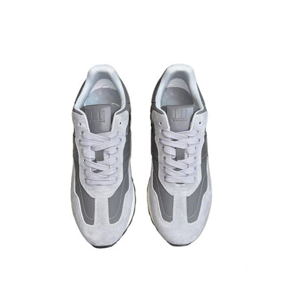 Dunhill Lace-Up Casual Suede Sneakers Gray - Picture 1 of 10
